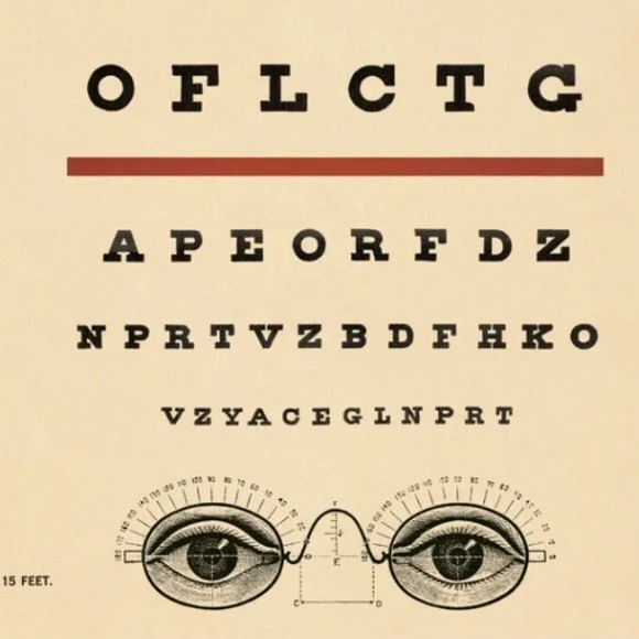 Cavallini & Co. Vintage Medical Eye Exam Optometrist Chart - New With Tags - Picture 6 of 10